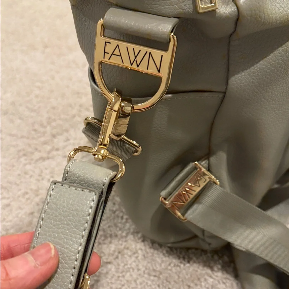 Fawn Design Light Gray Convertible Crossbody Backpack